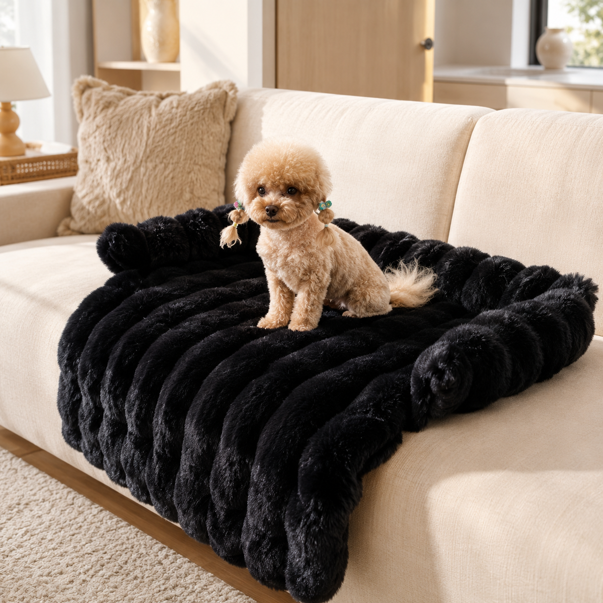 Luxury Dog Sofa Bed Plush Orthopedic Pet Couch Bed Soft Washable Raised Bolster Support Premium Indoor Dog Furniture