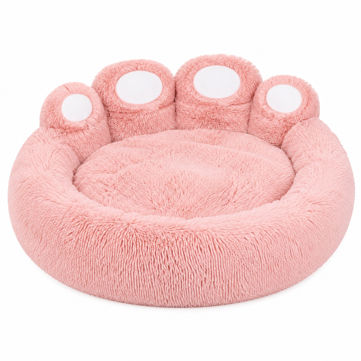 Luma Round Claw-Shaped Arctic Velvet Plush Polyester Fiber Pet Bed Cat Bed For Bedroom