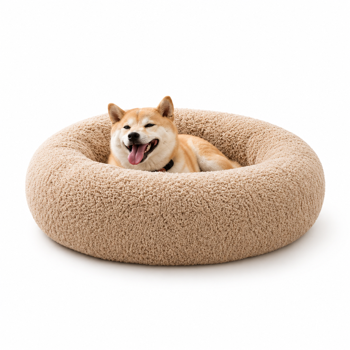Plush Donut Calming Dog Bed