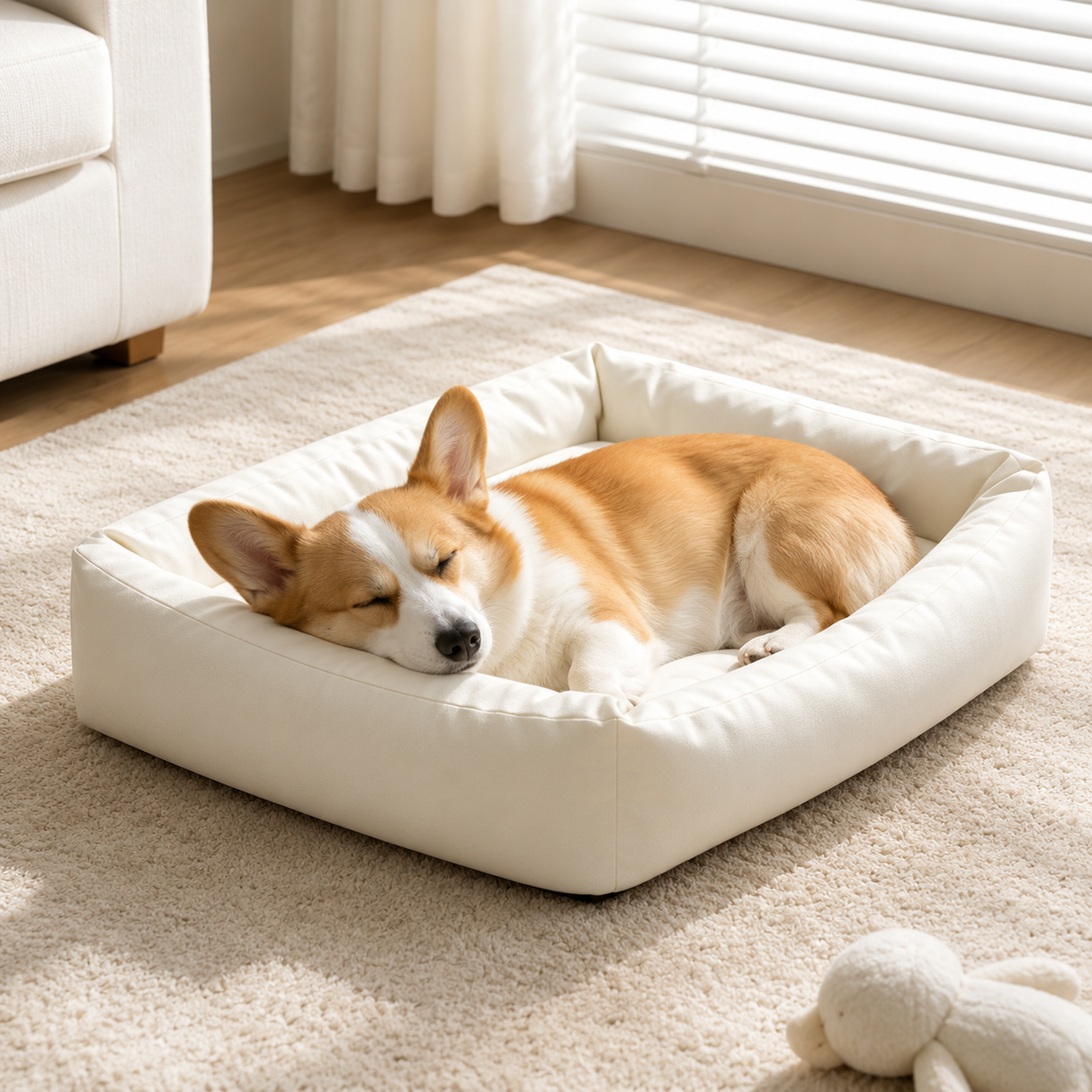 Waterproof Dog Bed Washable Dog Sofa Bed Removable Cover Soft Plush Pet Bed Non Slip Indoor Dog Bed