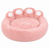 Luma Round Claw-Shaped Arctic Velvet Plush Polyester Fiber Pet Bed Cat Bed For Bedroom