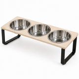3-Bowl Raised Dog & Cat Feeder
