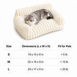 Plush Ribbed Cat Sofa Bed