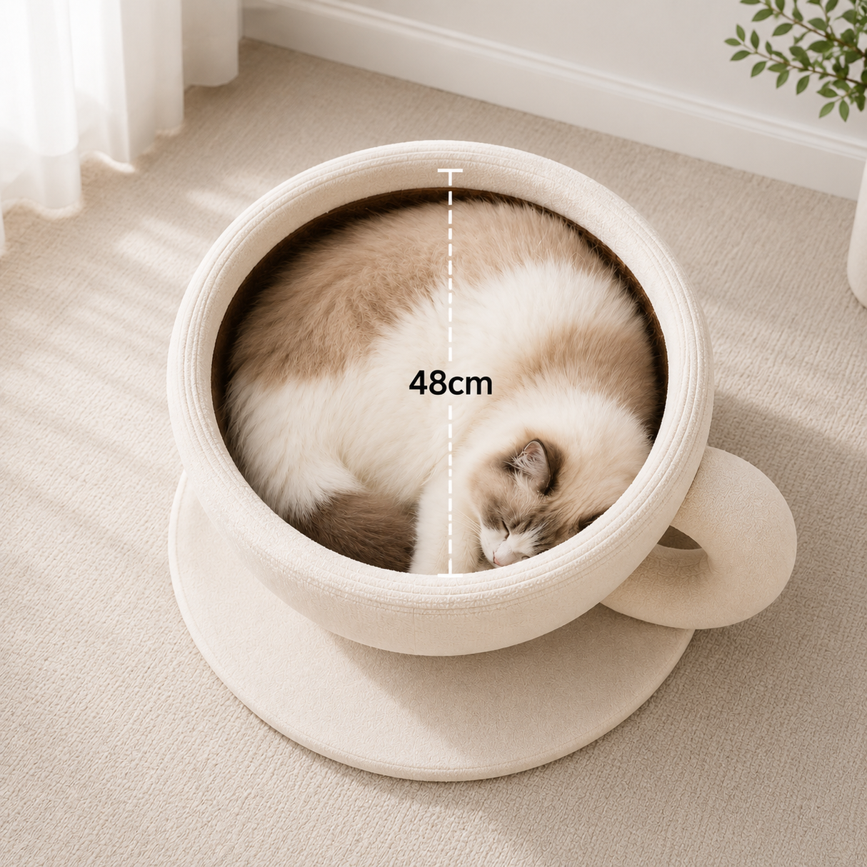 Cozy Coffee Cup Cat Bed