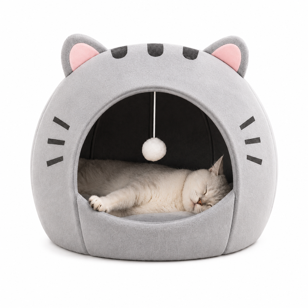 Cartoon Cat Bed Plush Cat Cave House Cozy Indoor Cat Bed Soft Kitten Bed Pet Tent for Small Cats Puppies and Small Dogs
