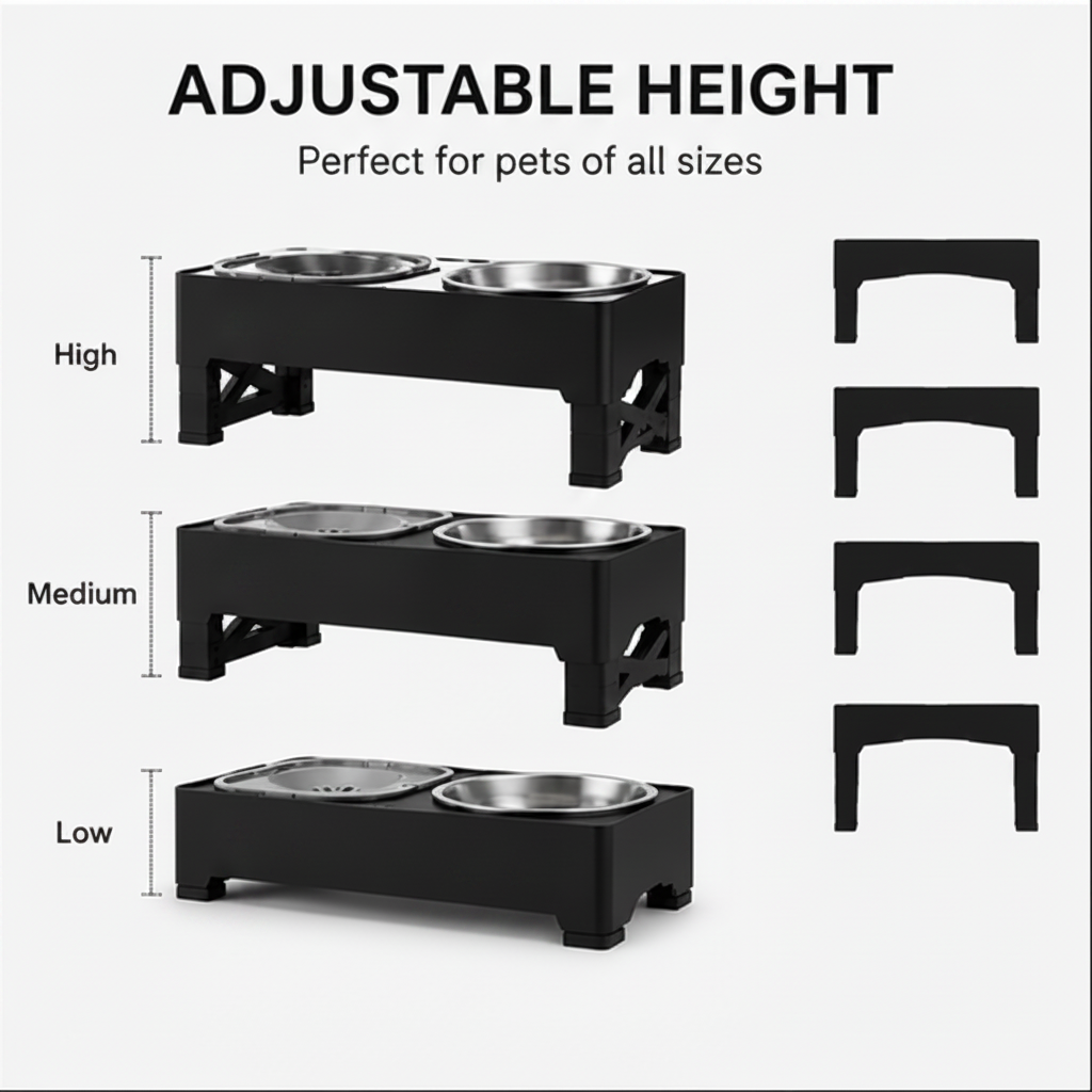 Adjustable Elevated Dog Feeder