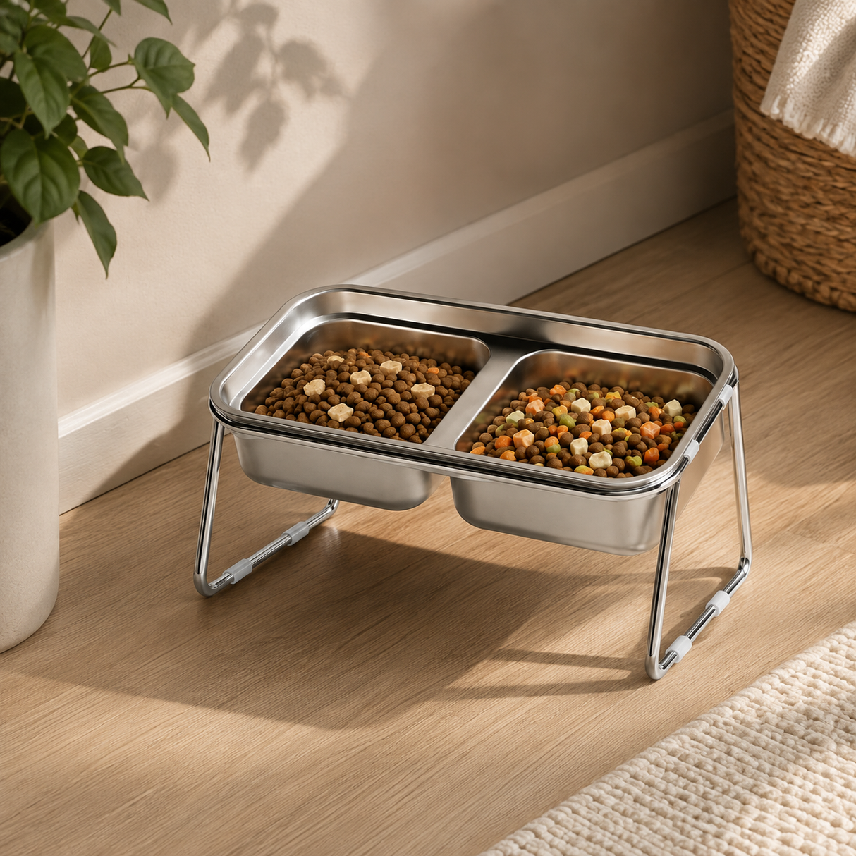 Elevated Stainless Steel Pet Feeder