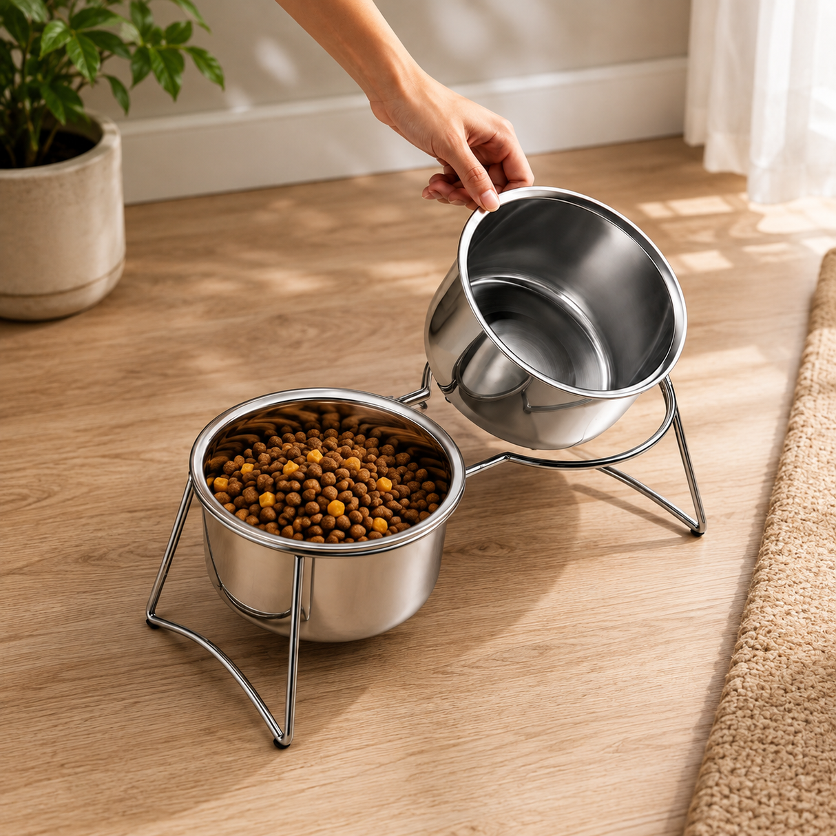 Stainless Steel Elevated Pet Bowls