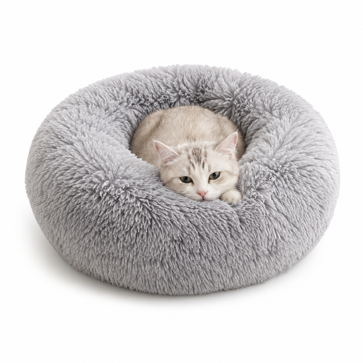 Plush Donut Cat Bed