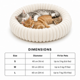 Plush Ribbed Donut Cat Bed