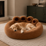 Luma Round Claw-Shaped Arctic Velvet Plush Polyester Fiber Pet Bed Cat Bed For Bedroom