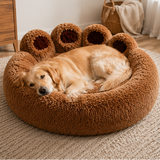 Luma Round Claw-Shaped Arctic Velvet Plush Polyester Fiber Pet Bed Cat Bed For Bedroom