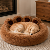 Luma Round Claw-Shaped Arctic Velvet Plush Polyester Fiber Pet Bed Cat Bed For Bedroom
