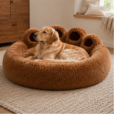 Luma Round Claw-Shaped Arctic Velvet Plush Polyester Fiber Pet Bed Cat Bed For Bedroom