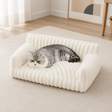 Plush Ribbed Cat Sofa Bed