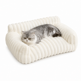 Plush Ribbed Cat Sofa Bed