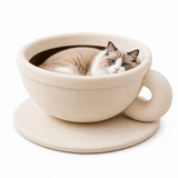 Cozy Coffee Cup Cat Bed