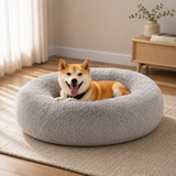 Plush Donut Calming Dog Bed