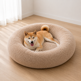 Plush Donut Calming Dog Bed