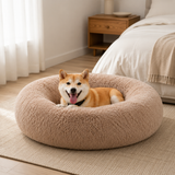 Plush Donut Calming Dog Bed
