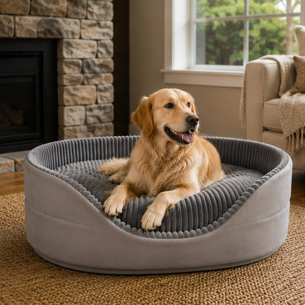Washable Plush Dog Bed Soft Cozy Dog Sofa Bed Calming Pet Bed Machine Washable Luxury Dog Bed for Small Medium Large Dogs