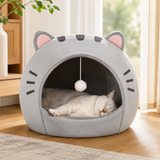 Cartoon Cat Bed Plush Cat Cave House Cozy Indoor Cat Bed Soft Kitten Bed Pet Tent for Small Cats Puppies and Small Dogs