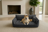 Luxury Corduroy Dog Sofa Bed Orthopedic Washable Calming Pet Bed for Large Medium Small Dogs Soft Plush Dog Couch Indoor Dog Bed
