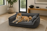 Luxury Corduroy Dog Sofa Bed Orthopedic Washable Calming Pet Bed for Large Medium Small Dogs Soft Plush Dog Couch Indoor Dog Bed