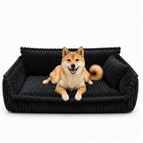 Luxury Corduroy Dog Sofa Bed Orthopedic Washable Calming Pet Bed for Large Medium Small Dogs Soft Plush Dog Couch Indoor Dog Bed